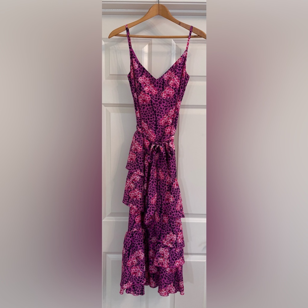 Borgo de Nor Leopard and Orchid  Printed Dress‎